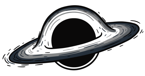 Nexo logo, a hand-drawn black hole